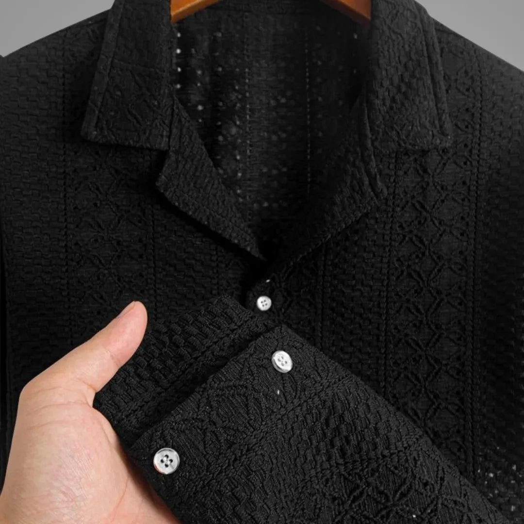 Benson Knit Jacquard Polo Shirt