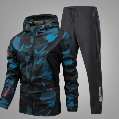 Men's Long-Sleeve Sports Outfit with Casual Long Pants