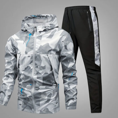Men's Long-Sleeve Sports Outfit with Casual Long Pants