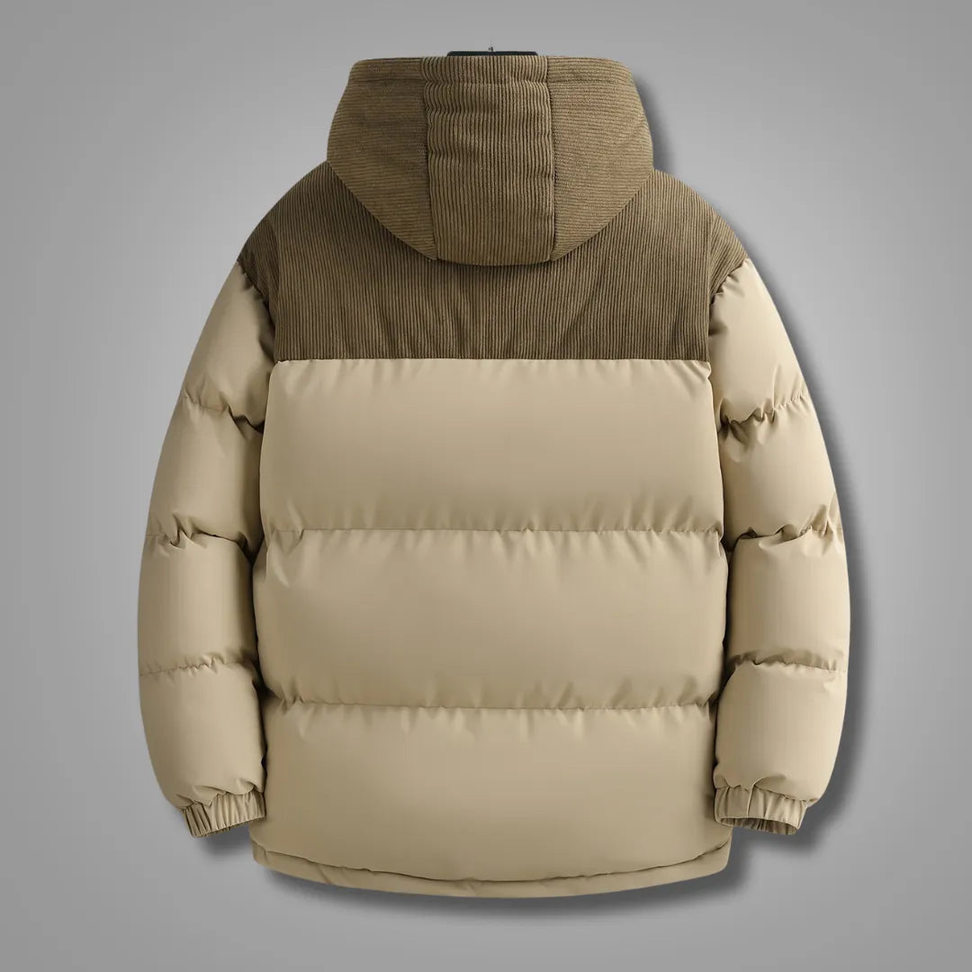 Men’s Winter Hooded Jacket with Detachable Hood & Thermal Insulation