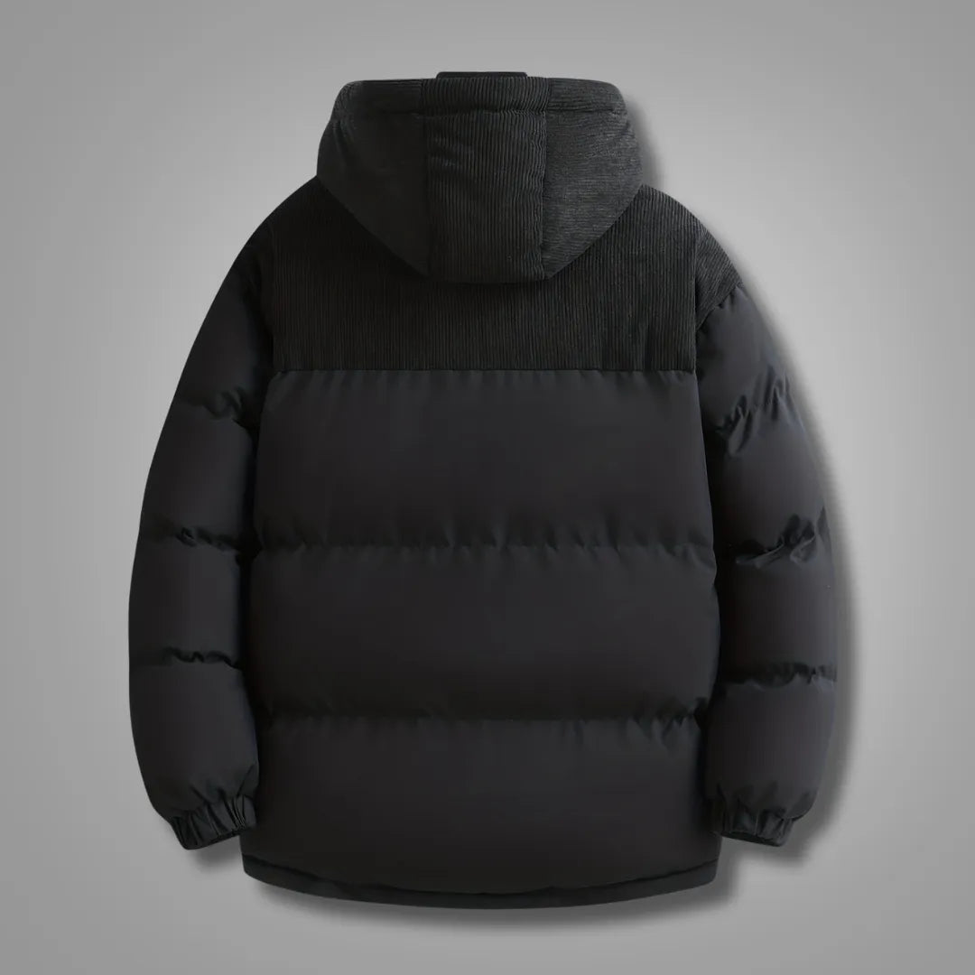 Men’s Winter Hooded Jacket with Detachable Hood & Thermal Insulation