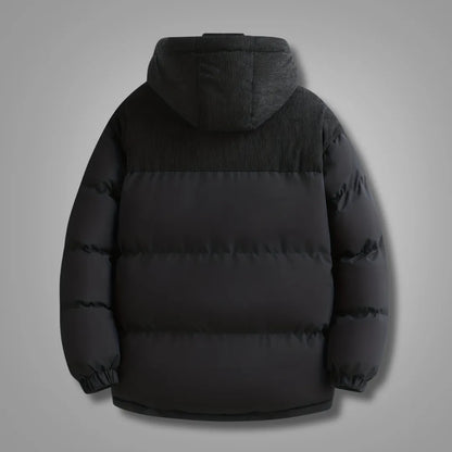Men’s Winter Hooded Jacket with Detachable Hood & Thermal Insulation