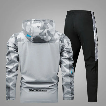 Men's Long-Sleeve Sports Outfit with Casual Long Pants