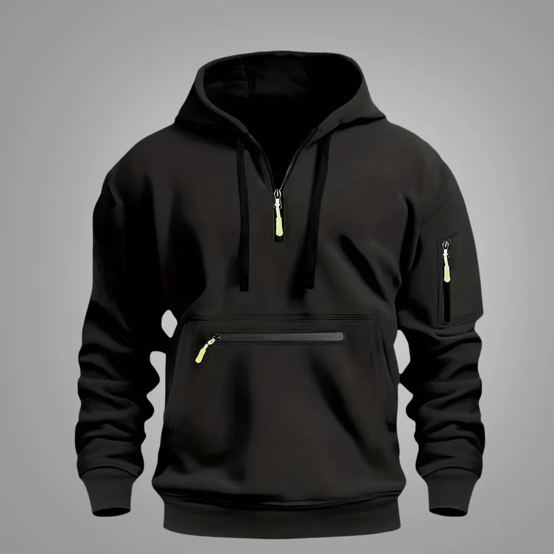 Men’s Half Zip Hoodie – Casual Hooded Sweatshirt