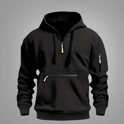 Men’s Half Zip Hoodie – Casual Hooded Sweatshirt