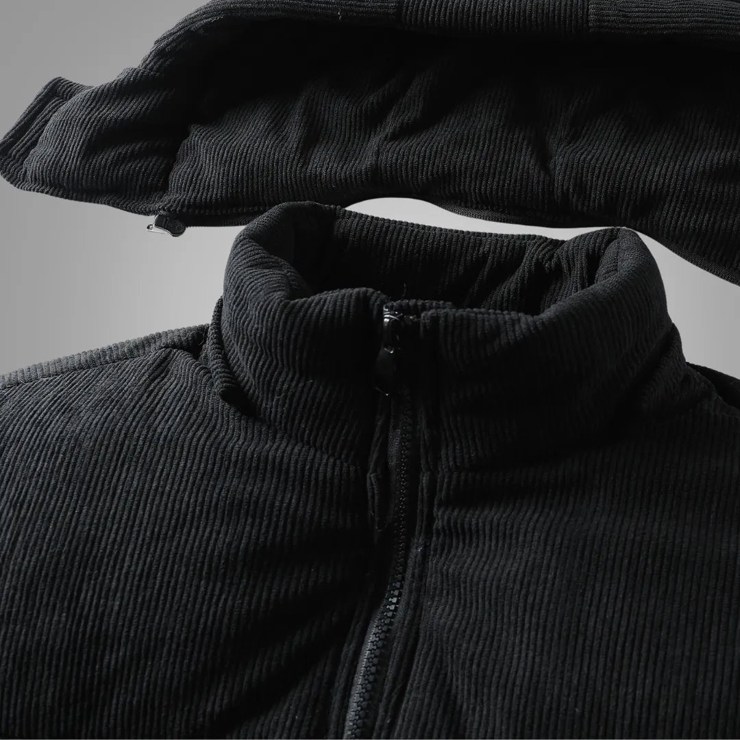 Men’s Winter Hooded Jacket with Detachable Hood & Thermal Insulation