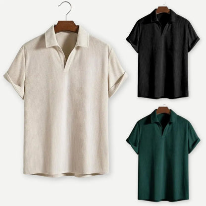 Men’s Ribbed Johnny Collar Polo
