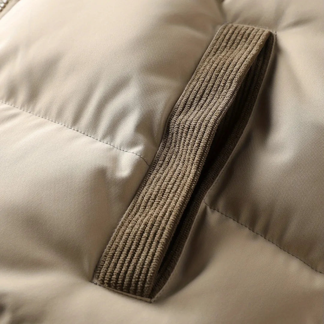 Men’s Winter Hooded Jacket with Detachable Hood & Thermal Insulation