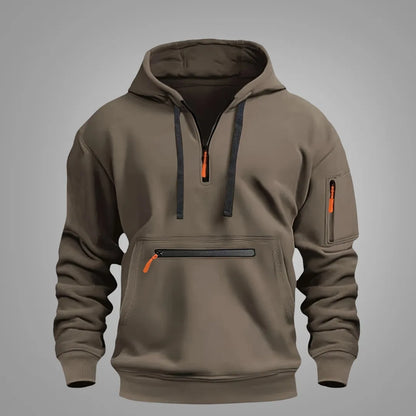 Men’s Half Zip Hoodie – Casual Hooded Sweatshirt