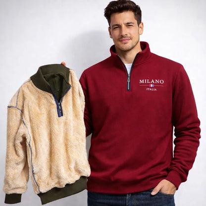 Men’s Winter Fleece Hoodie – Warm Quarter Zip Pullove