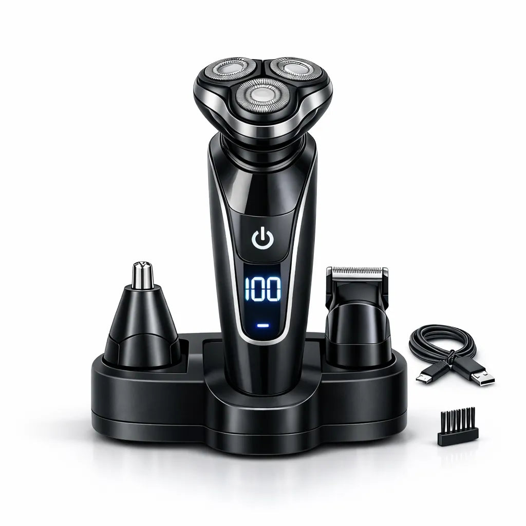 3-in-1 Electric Trimmer for Men – Nose, Beard & Body Hair Groomer