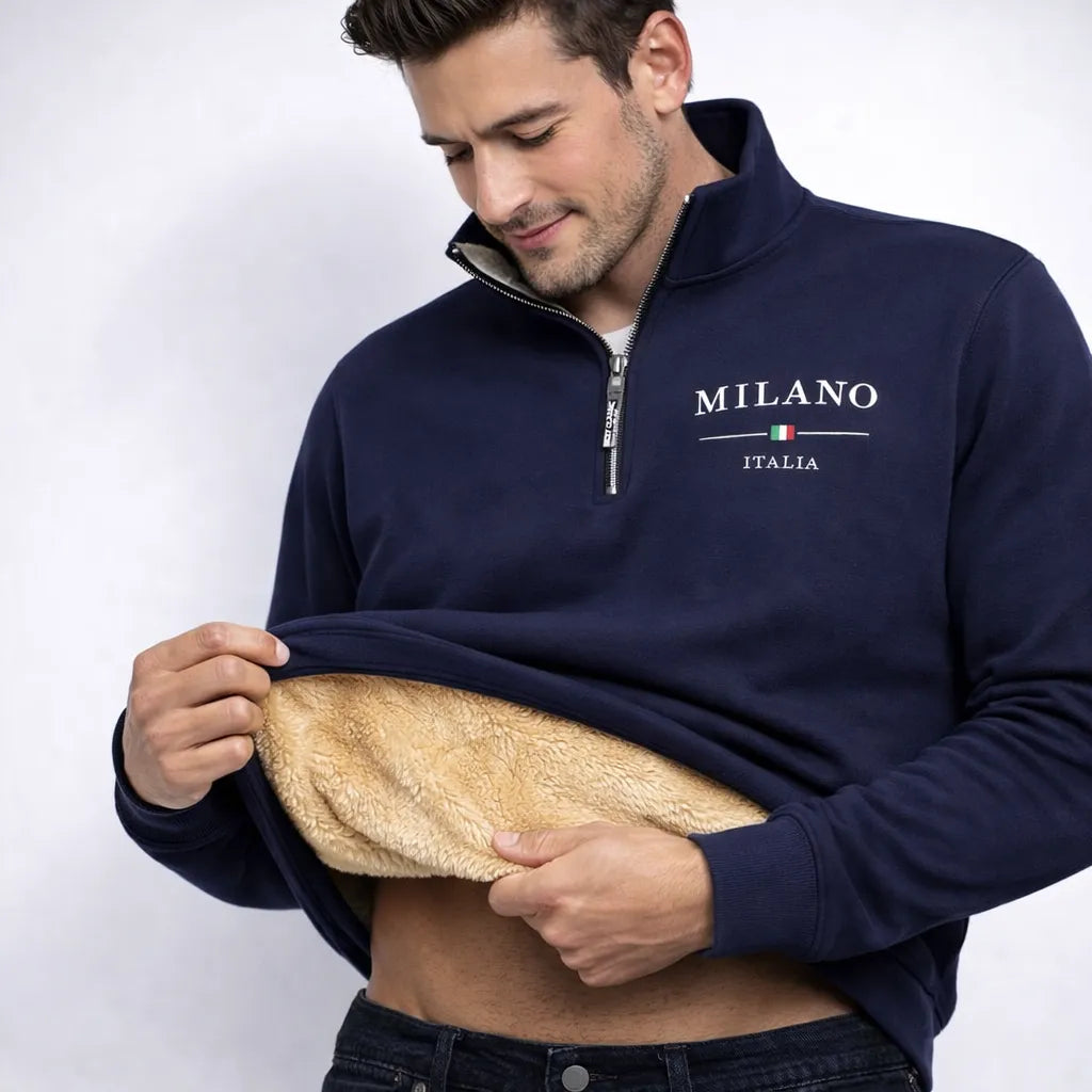 Men’s Winter Fleece Hoodie – Warm Quarter Zip Pullove