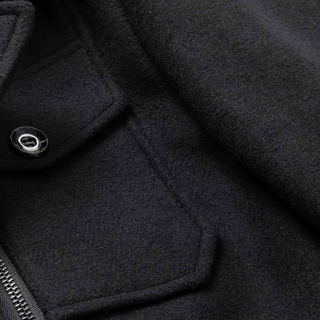 Men’s Double-Collar Tweed Winter Coat