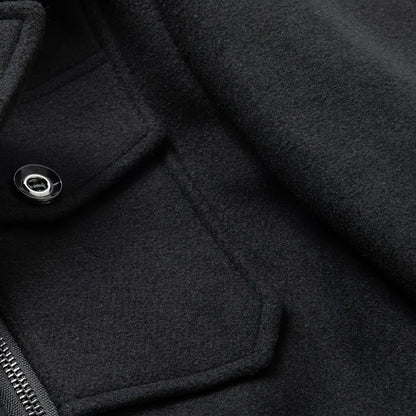 Men’s Double-Collar Tweed Winter Coat