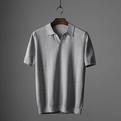 Men’s Knit-Collar Polo Shirt
