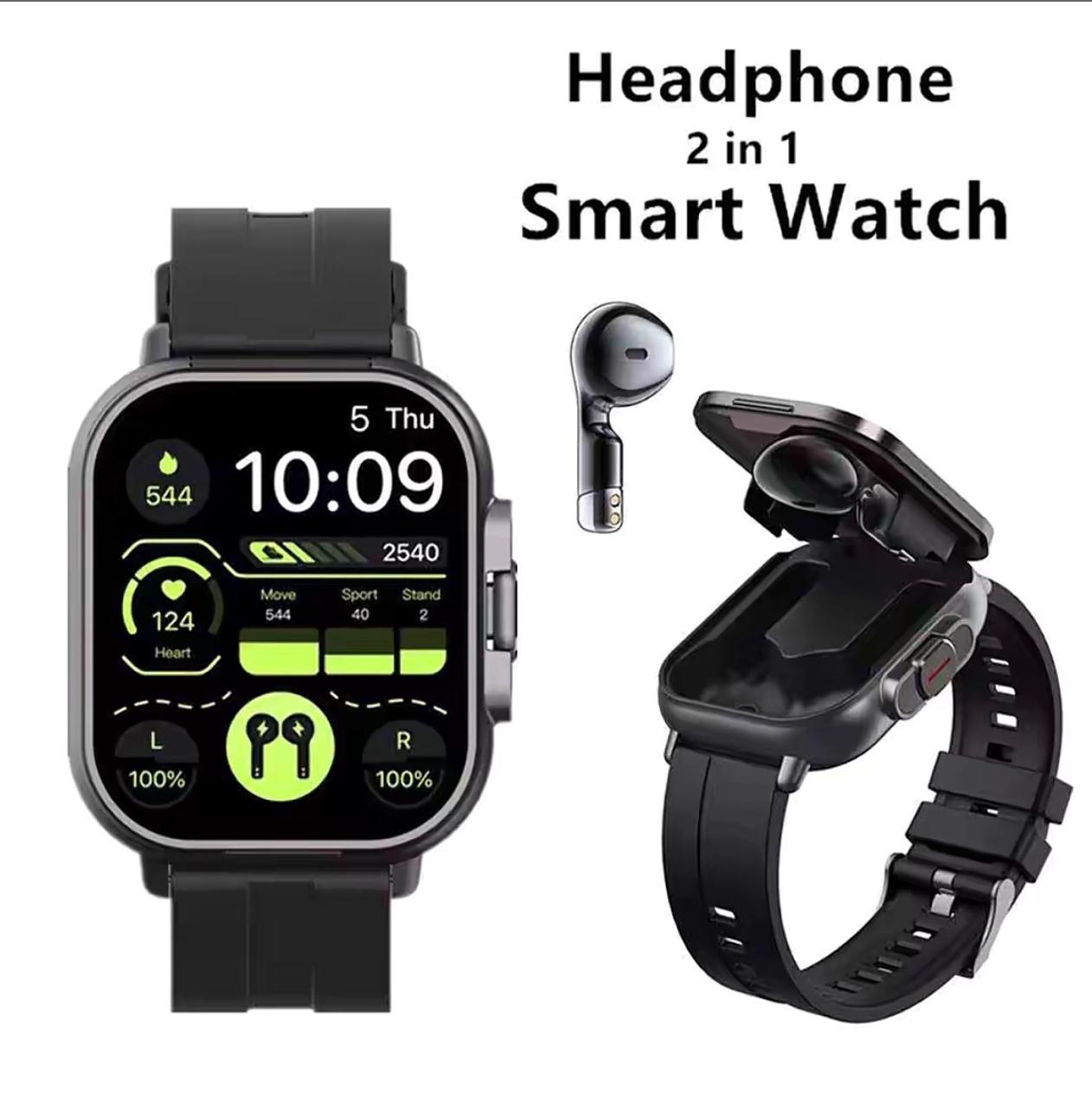 2-in-1 Smartwatch with Built-in Earbuds