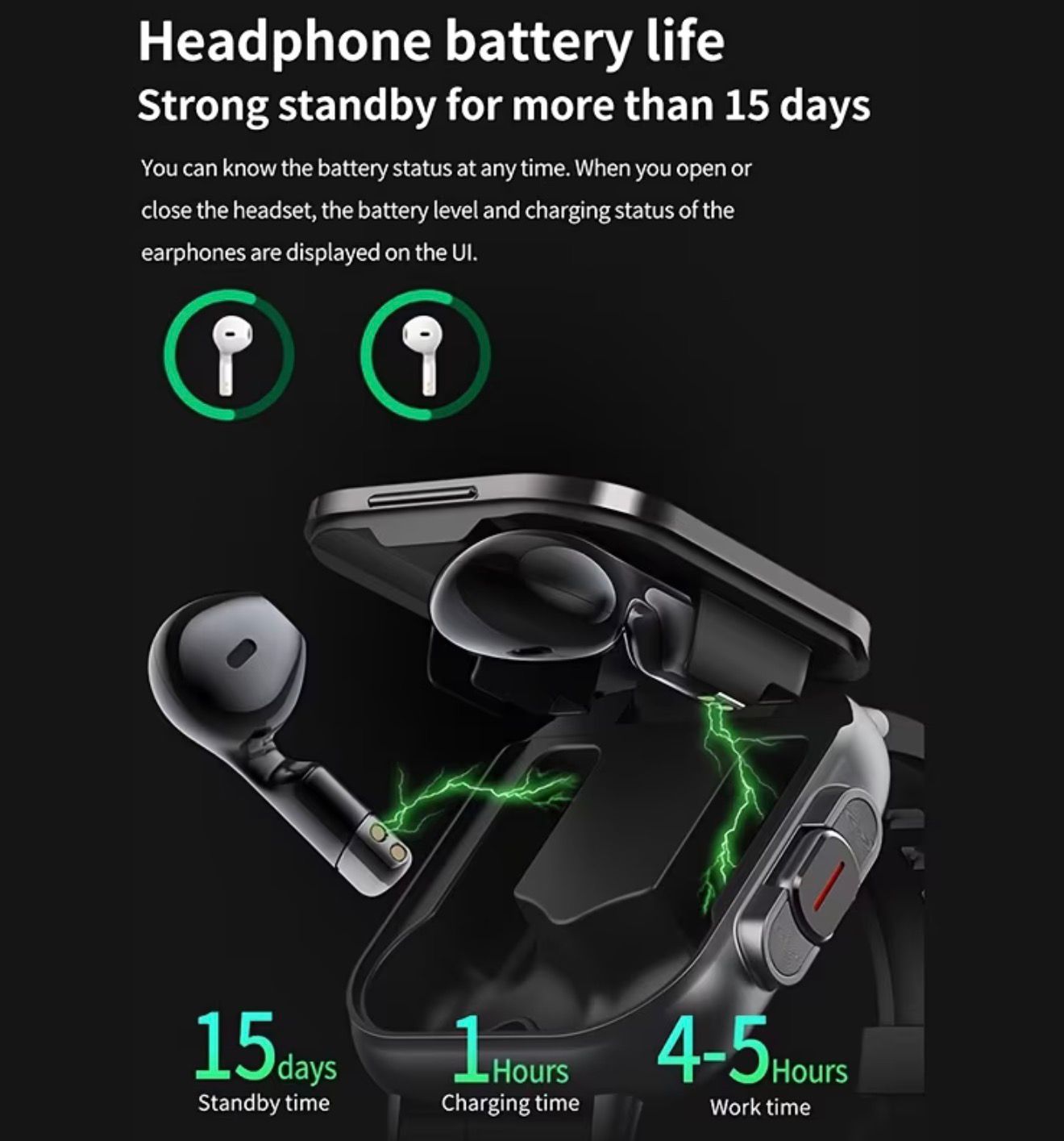 2-in-1 Smartwatch with Built-in Earbuds