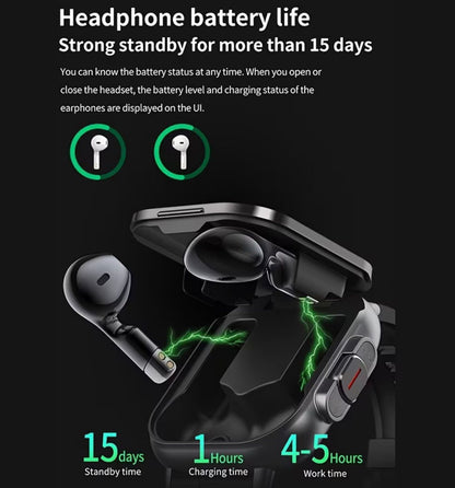 2-in-1 Smartwatch with Built-in Earbuds