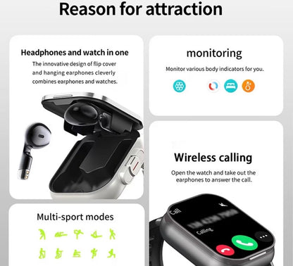 2-in-1 Smartwatch with Built-in Earbuds